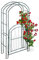 Relaxdays Rosenbogen mit Tür, Garten Rankhilfe Kletterpflanzen, Torbogen Metall, wetterfest, HBT 215 x 115 x 43 cm, grün