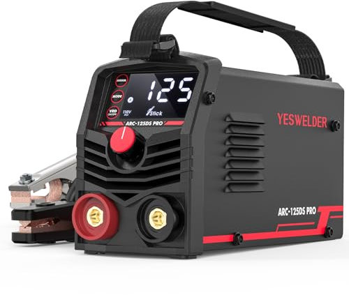 YESWELDER 125Amp Mini Stick Welder Large LED Display, IGBT ARC Welding Machine, 110V Hot Start Portable MMA Welder Machine, Arc Force