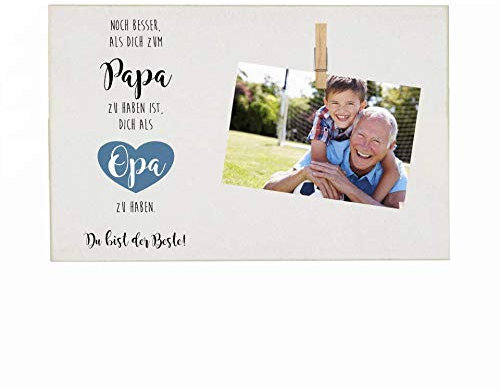 Persönliches Fotogeschenk mit dem Spruch “Noch Besser als Dich zum Papa zu haben ist, Dich als Opa.“ I Geschenkidee handgefertigt I Memoboard für viele Anlässe: Geburtstag, Dankeschön