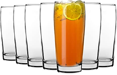 LAV 24 Piece Bardi Classique Willi Becher en Verre de bière Set - Style Allemand Craft Beer Ale Lunettes - Clair - 370ml