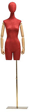 ZHWNGXOlian Damen Schaufensterpuppe Torso Red Human Head Dress Form Verwendet Für Kleidung Kleid Display Mit Quadratischer Basis Schaufensterpuppe Höhe 95cm(Color:rot)