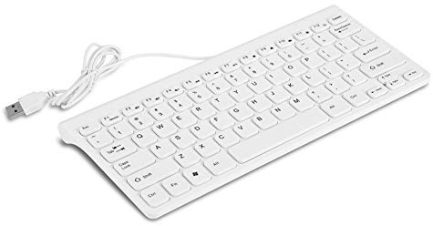 Sutinna Ensemble Clavier et Souris Filaire USB, 87Keys Design Ergonomique Mini Clavier Ultra-Mince Protable Combo pour Ordinateur Portable PC, Plug and Play Facile à Utiliser(Blanc)