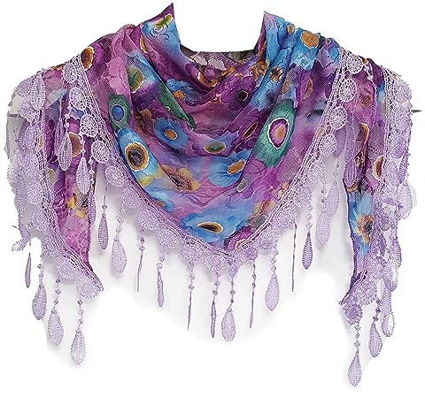 GFM Summer Triangle Lace Scarf -Lilac Purple - (Tri-900-JMN)