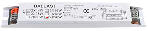 HLLR Junction Box T8 220-240V AC 2x58W Ballast électronique à Large Tension Ballasts de Lampe Fluorescente
