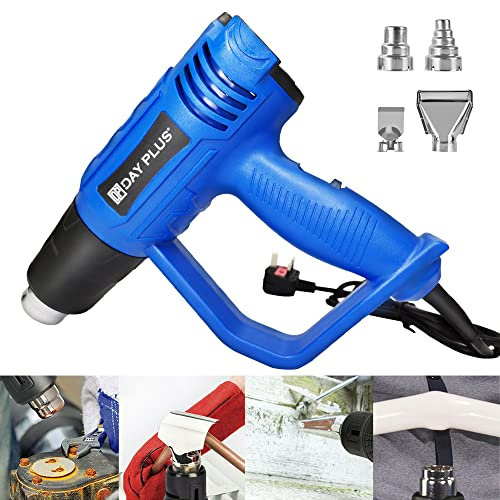 Heat Gun, Industrial Hot Air Gun Kit 2000W Variable Temperature Control 300℃/600℃, with 4 Nozzles for Remove Paint, Varnish, Crafts, Dissolve Adhesives