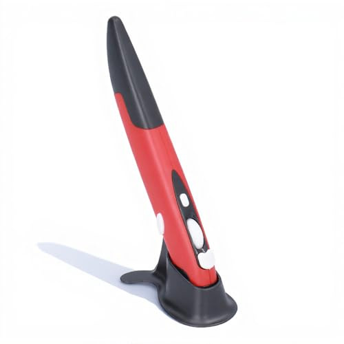 Annadue Kabellose Optische Pocket Pen Mouse, Ergonomie 2,4 G USB Wireless Optical Pen Mouse, Einstellbare 3 DPI 1600 Handschrift -Mäuse für PC Laptop Notebook Computer(rot)