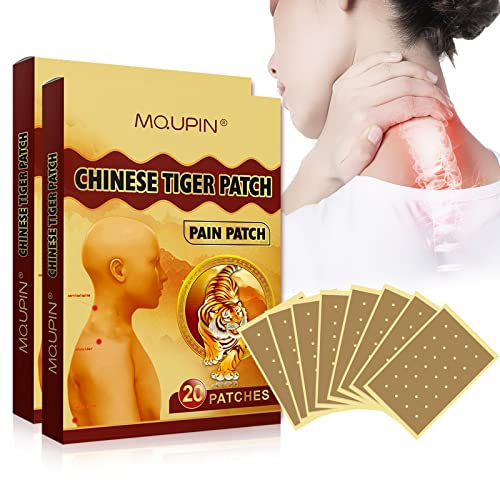 MQUPIN Parches para aliviar el dolor,40 parches de tigre chino, parches de hierbas para la rodilla, espalda, articulaciones, dolor muscular y de cuello.