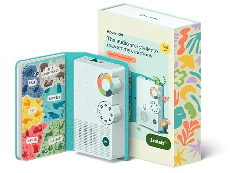 HoomKid Storyteller Children's Emotional Management Audio Player | 96 Stories, meditations, Music, Yoga for Kids | Relax & Sleep | Ages 3 to 10 | Screen Free & Disconnected (English UK)