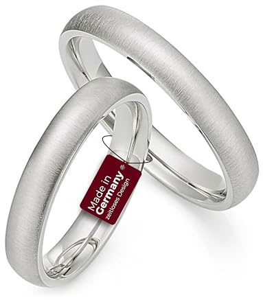 123traumringe Eheringe in 925 Silber I Partnerringe mit Etui & Gravur I Gravierbare Silberringe mit wählbarer Ringgröße 50-74 mm I Hochwertige Verlobungsringe in 3,8 mm Breite & 1,8 mm Stärke I S83