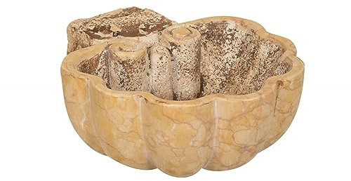 Biscottini Weihwasserkessel aus Marmor 26 x 29 x 12 cm, Sockel für Gartenbrunnen, Waschbecken für den Außenbereich, Stein, Pflanztopf für den Garten, groß