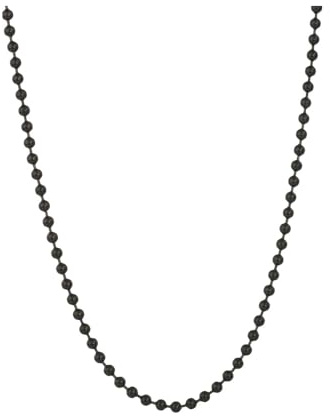 PAURO Small Bead Chain Necklaces for Women Men 2.4mm Wide Stainless Steel Ball Beads Link Chain Necklace, Black 20''