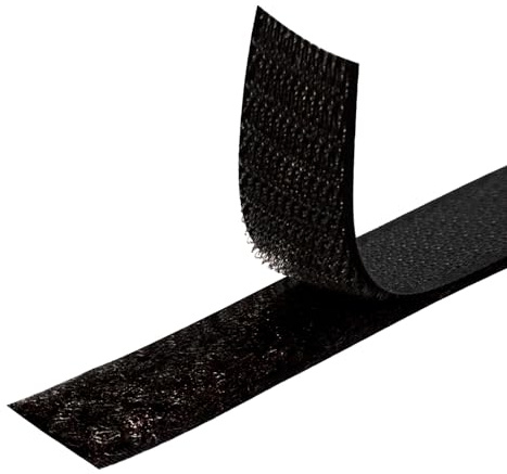 MARARDI Bande Auto-Agrippante [Noir] Ruban à Coudre Double Face [25 Mètres x 25 mm] Hook and Loop [NON AUTO-ADHÉSIF] Extra Solide et Résistante pour la Couture l'Habillement l'Artisanat le Bricolage