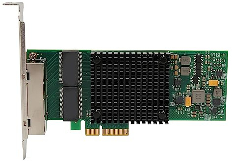 Zunate Tarjeta de Red PCIe 10/100/1000Mbps Cobre RJ45 PCI Express X4 5.0GTS con Controlador I350 T4, Adecuada para Win Server, VMWare ESXi