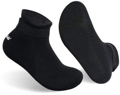 Gogokids Neoprensocken Kinder 3mm, Rutschfeste Schwimmsocken 2-12 Jahre | 3mm Neopren, Klettverschluss, Warmhalten, für Strand, Beachvolleyball, Surfen, Tauchen, Jungen & Mädchen