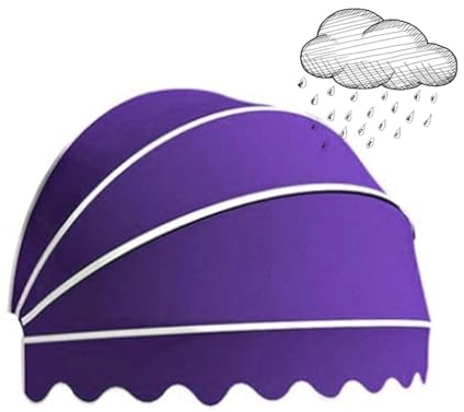 YCOVSFP Markise for Fenster Und Türen, Kuppelmarkise, Faltbarer Aluminiumrahmen, Geeignet for Deck, Balkon, Terrasse, Überdachte Veranda (Color : Purple, Size : 100CM)
