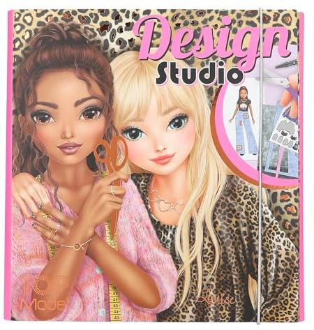 Depesche 13345 Create Your TOPModel Studio Design Colouring Book with 30 Pages to Create Template Designs Including Stickers, Stencils and Much More, Multicoloured