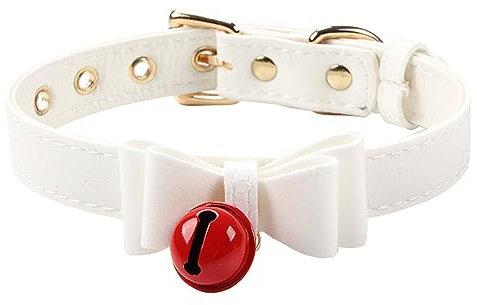 ZOOMIMI PU-Lederschleife Halsband Halskette Choker mit Glöckchen Katze Cosplay Halskette Choker Halsband Frauen Glocken Choker Halsband Halskette