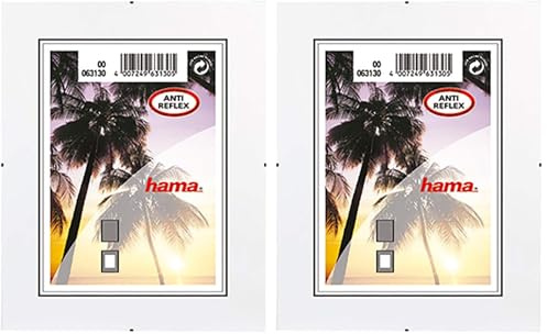 Hama Rahmenloser Bildhalter Clip-Fix - Anti-Reflex-Glas - 30 x 40 cm, 00063130 (Packung mit 2)