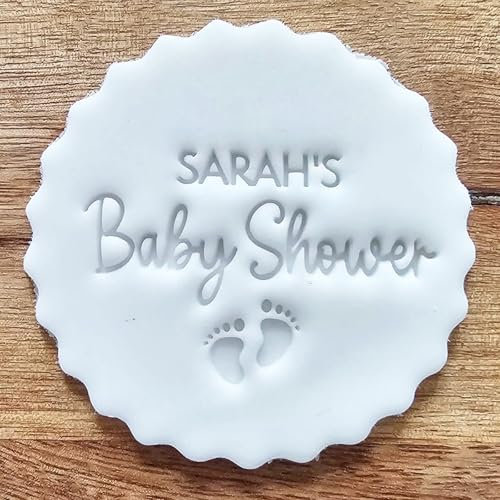 Luck and Luck Personalised Baby Shower Embosser with Name | Fondant Icing Cookie Stamp