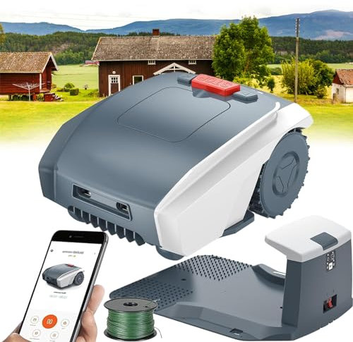 ZHJOPP Robot Tondeuse Intelligent, Tondeuse à Gazon Automatique Commerciale, contrôlée par Application, avec Navigation assistée par GPS, Application Bluetooth, pour pelouse/Jardin
