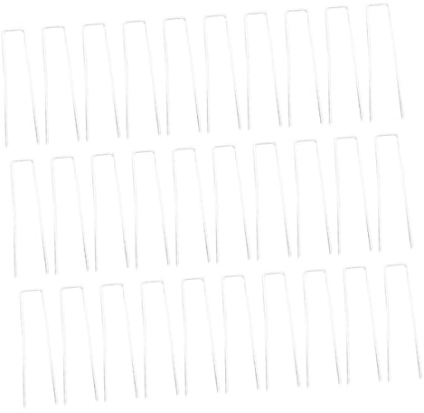 GETAJGHSD Estacas de Paisaje de Acero Galvanizado 2,8 Mm X 15 Cm para Jardín y Césped Artificial, 30 Unidades, Fijación de Tela Antipasto para Jardinería y Protección de Césped