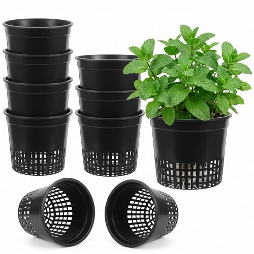 Homoyoyo Lot de 10 paniers à plantes en plastique pour herbe aquatique, pots hydroponiques avec trous de fond pour drainage, pots de fleurs pour plantes aquatiques, robustes et durables, pour les