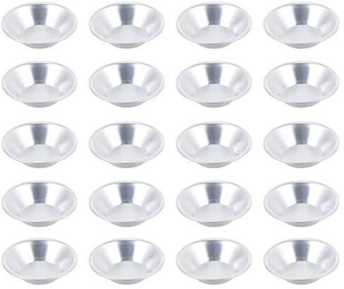 COLLBATH 20pcs Aluminum Alloy Egg Tart Molds Silver Pie Tins