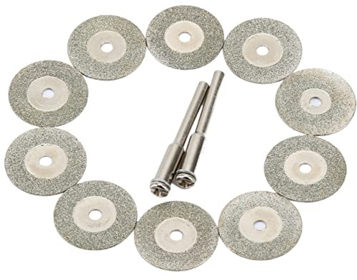 Diamond Cutting Discs with Arbor Shaft Set - 20mm Thin Grinding Slice for Jewelry Making and Craft Projects(12pcs Set)