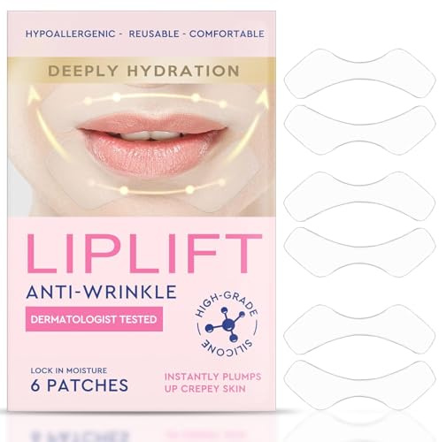Parches antiarrugas para labios, suavizan las arrugas durante la noche - Parches faciales de silicona antiarrugas para labios, líneas finas y arrugas en la línea de la sonrisa