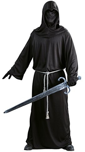 Costume da Cavaliere Oscuro Mantello con Cappuccio e Maschera Uomo Nero