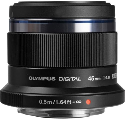 OM SYSTEM Olympus M.Zuiko Digital 45mm F1.8 Black for Micro Four Thirds System Camera, Compact Design, Beautiful Bokeh, Bright