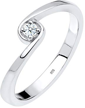 Diamore Dam 925 Sterling Silver 0,03 ct Diamant Solitärring e Silver, M, colore: SILVER, cod. 0604941213_52