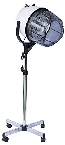 HOMCOM Campana Casco Secador De Pelo 80w Secador De Peluqueria Con Capucha Y Tripode, Blanco