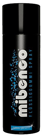 mibenco 71415015 Flüssiggummi Spray/Sprühfolie, Hellblau Glänzend, 400 ml - Schutz für Oberflächen und zum Felgen lackieren