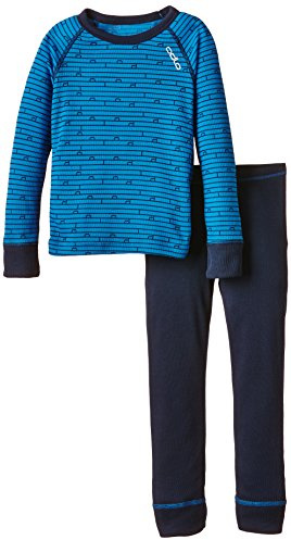 Odlo barn funktionsunderkläder pojkar set varm barn tröja långärmad byxor lång Directoire Blue - Navy New 80