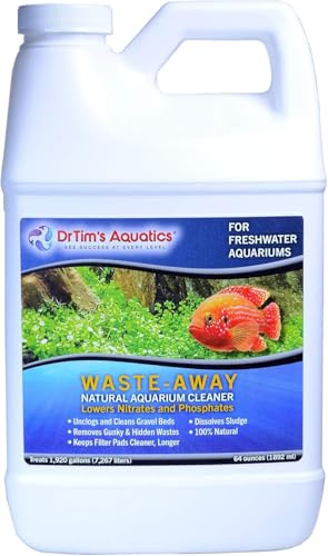DrTim's Aquatics Freshwater Waste-Away Sludge Busting Solution – for Freshwater Aquaria, Fish Tanks, Aquariums – Unclogs, Cleans Gravel Beds, Removes Hidden Wastes – 100% Natural – 64 oz.