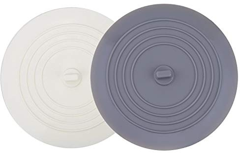 V-TOP badkarspropp 2-pack, 15 cm stor silikon dräneringsplugg hårpropp platt sugskydd för kök badrumstillbehör och tvätt