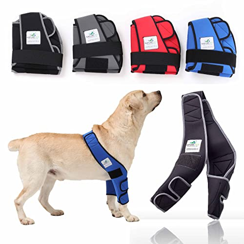Nature Pet ® Ellenbogenbandage Hund/Ellenbogenschoner mit Netzeinsatz für Kühl- oder Wärmepads ideal bei Liegeschwielen und Arthrose beim Hund (XS, Rot)