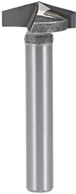 sourcing map Fraise à défoncer à rainure en V 150 degrés, diamètre 16 mm avec tige de 6 mm, fraise à rainurer en V avec pointe en acier titane (gris)