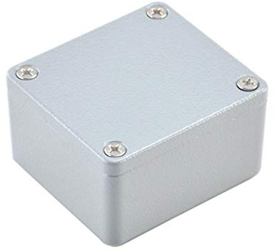 BestTong Mini-Abzweigdose aus Aluminiumlegierung, staubdicht, wasserdicht, IP66, klein, universal, elektrisch, DIY-Projekt, 64 x 58 x 35 mm, Grau