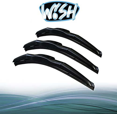 Wish® Hybrid Symbio Satz Front + Heck Scheibenwischer Länge: 21 530mm / 20 500mm / 16 400mm Wischblätter Vorne Hybrid-Scheibenwischer Hinten HS21.20.16