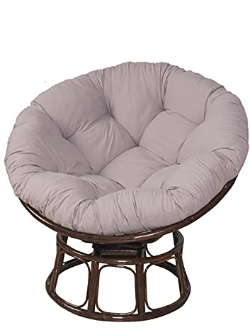 SWECOMZE Papasansessel Kissen - großes Bodenkissen gepolstert Sitzkissen Krabbeldecke Hängesessel Polsterauflage Gartenstuhl (Grau,Ø 100 cm)