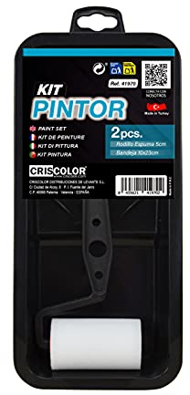 Mini-Maler-Set mit Schaumstoffrolle + Tablett schwarz, 23 x 10