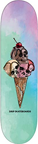 DRIP Skateboards - Waffle Skulls Skateboard Deck (versch. Breiten) + Griptape/Hochwertiger Canadian Maple! 7.75 / 7.875 / 8.00 / 8.125 / 8.25 / 8.375 / 8.50 (8.375)