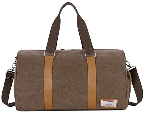 KLZUOPT Wanderrucksack, lässig, Segeltuch, Sport, Fitnessstudio, Yoga, Tasche für Damen, Fitness, Seesack, wasserdichte Reisetasche, Umhängetasche, Handtasche für den Außenbereich (Farbe: Braun)