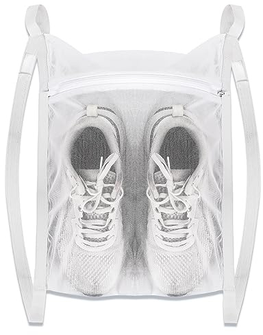 Laundry Bags,Sneaker Wash & Dry Net Bag for Dryer Sneaker Laundry Bags Large HoneyComber Mesh Bags with Zipper and Strap for Shoes Sneaker Washing Mesh Net for Most Dryers Door 15.7 Large