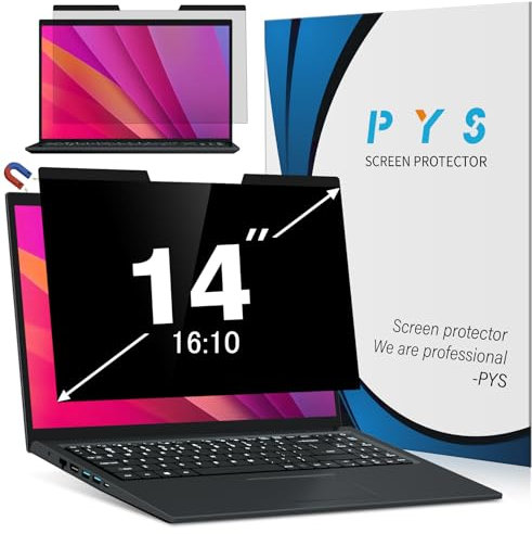 PYS Magnétique Filtre de Confidentialité 14 Pouces 16:10 Écran - Protecteur d'écran Anti Espion, Film Anti-Lumière Bleu, Compatible avec HP/Dell/Acer/Lenovo/Samsung/ASUS