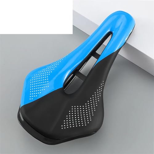 Ultraleicht Mountainbike Sattel MTB Kurze Nase Rennrad Sitz PU Leder Hohl Prostatasattel Fahrrad Teile Blau