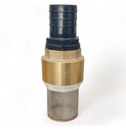 Clapet anti retour en laiton avec crépine et manchette, pour pompe - 1,5 pouces (40 mm)