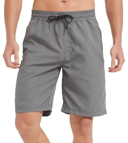 Bluemagic Costume Mare Donna Uomo Pantaloni da Bagno, Costume Pantaloncino Sono Adatti per Gli Sport Acquatici, Gli Sport Subacquei e l'uso Quotidiano.(Deep Gray,L)